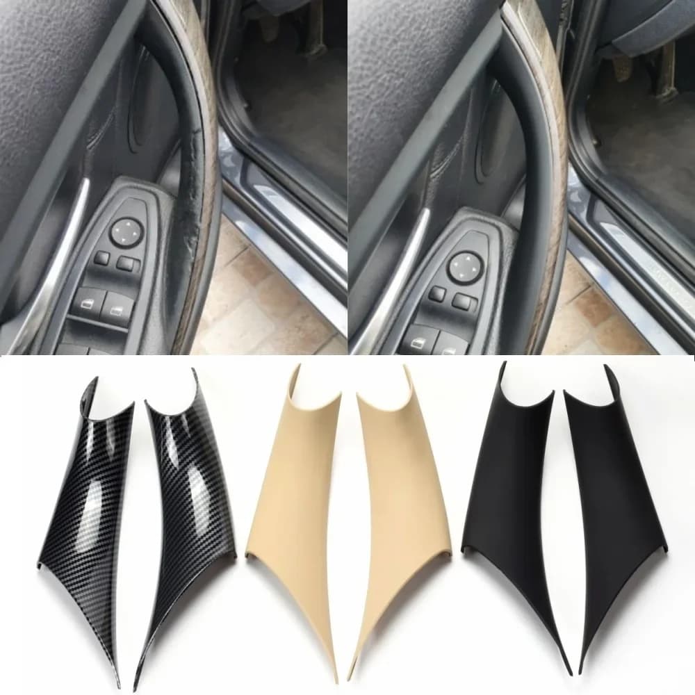 Garniture intérieure de poignée d'accoudoir de porte d'aspect carbone pour BMW série 3 F30 F32 GT F3