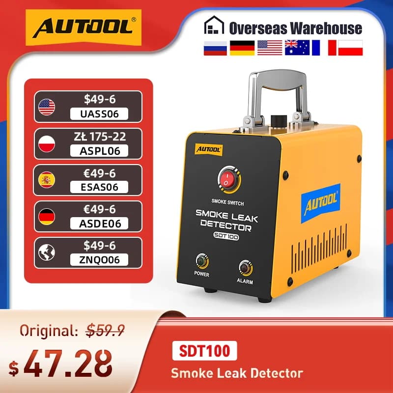 AUTOOL SDT100 12V Machine de fumée détecteur de fuite Turbo avec pompe EVAP localisateur de tuyaux g