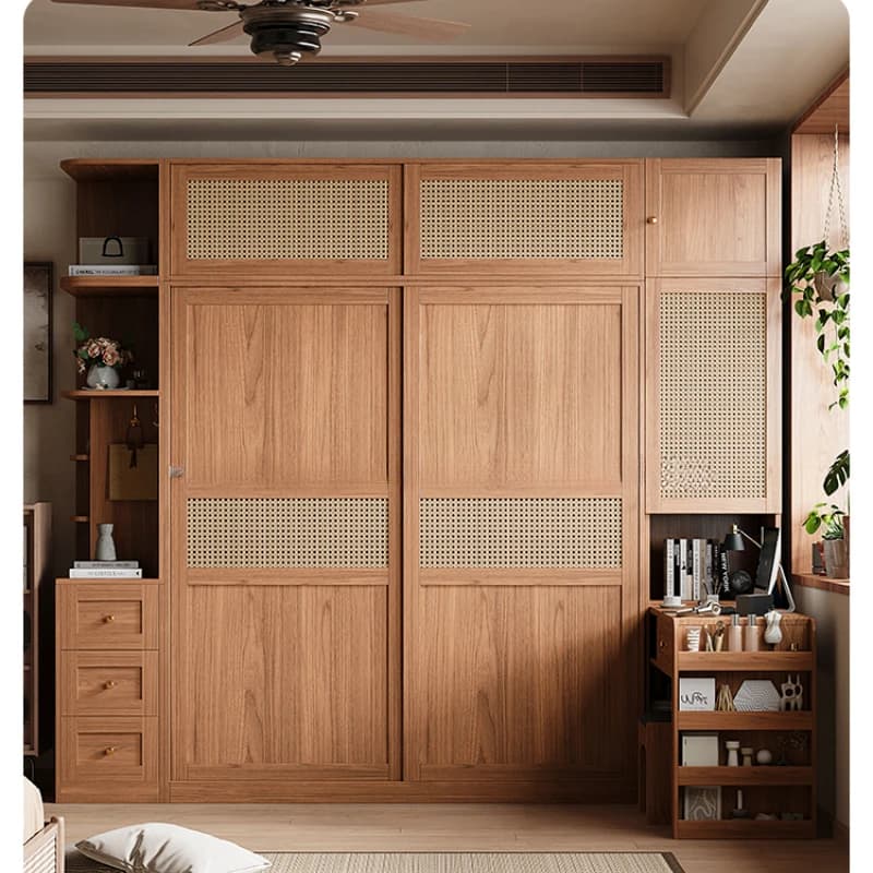 Grandes tiroirs casier armoires rotin femmes nordique porte coulissante placard de rangement organis