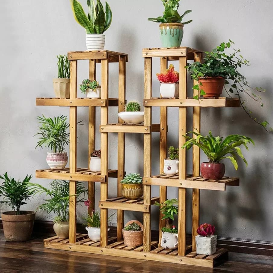 Étagère à plantes en bois, support de Pot de fleur, présentoir de plantes à plusieurs niveaux pour i