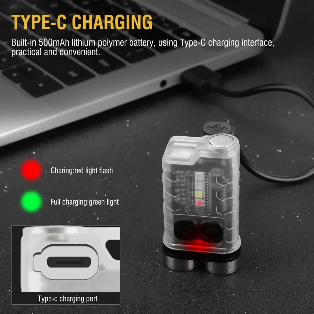 BORUiT V3 UV LED EDC porte-clés lampe de poche type-c lampe de travail Rechargeable torche avec aima