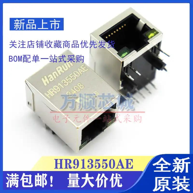 Connecteur réseau RJ45 de qualité industrielle, 10 pièces/Original HR913550A HR913550AE, avec LED