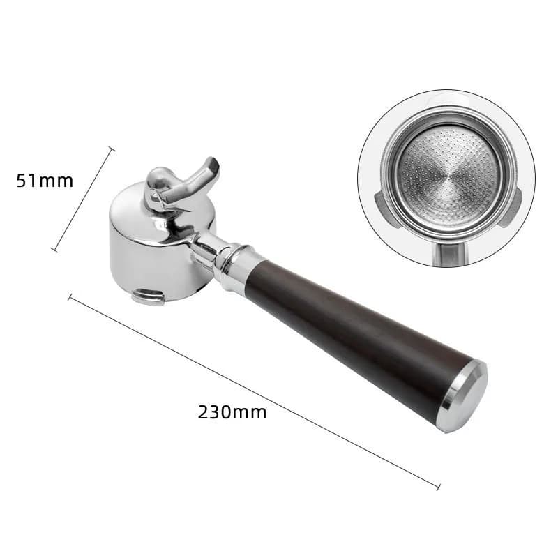 Porte-filtre à café à Double bec de 51mm, avec panier de 1 à 2 tasses, pour Machine à café Delonghi 