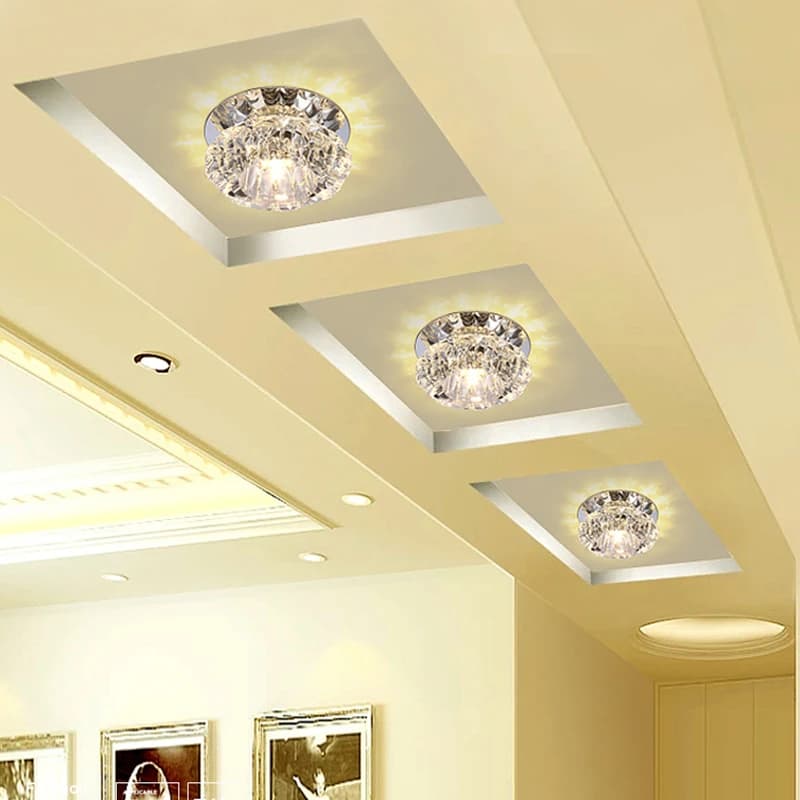 Allée encastré LED plafonnier salon cristal couloir allée lumières LED plafonniers Luces avant techo