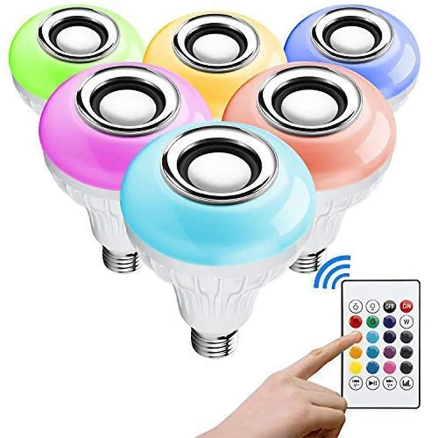 Ampoule LED E27 AC 85-265V 12W, avec haut-parleur Bluetooth, télécommande musicale, lampe RGB à coul