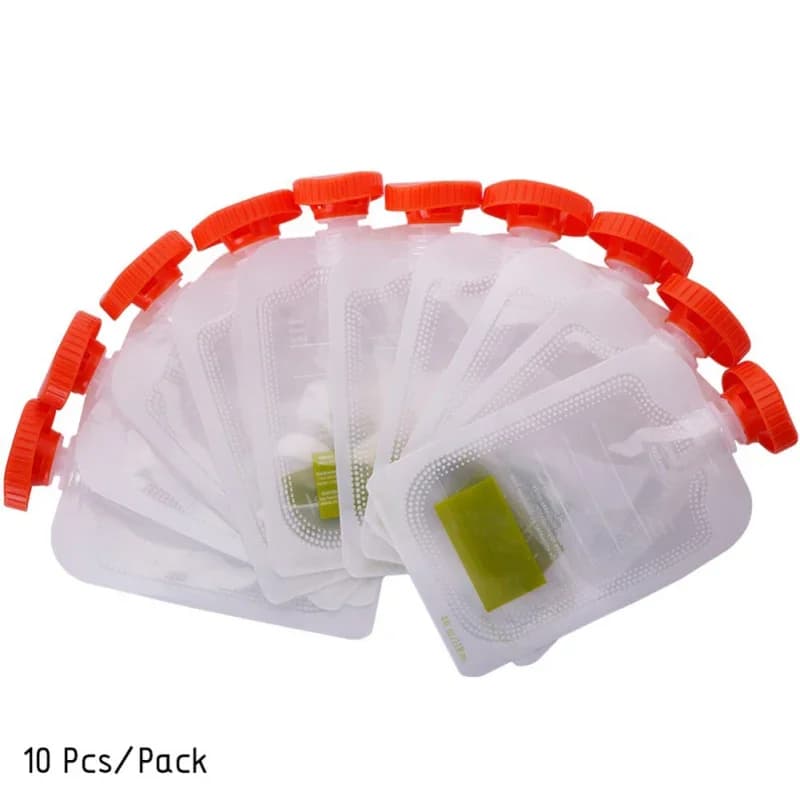 Pochettes alimentaires réutilisables, 10 pièces/sac, purée biologique faite maison, sac à presser re