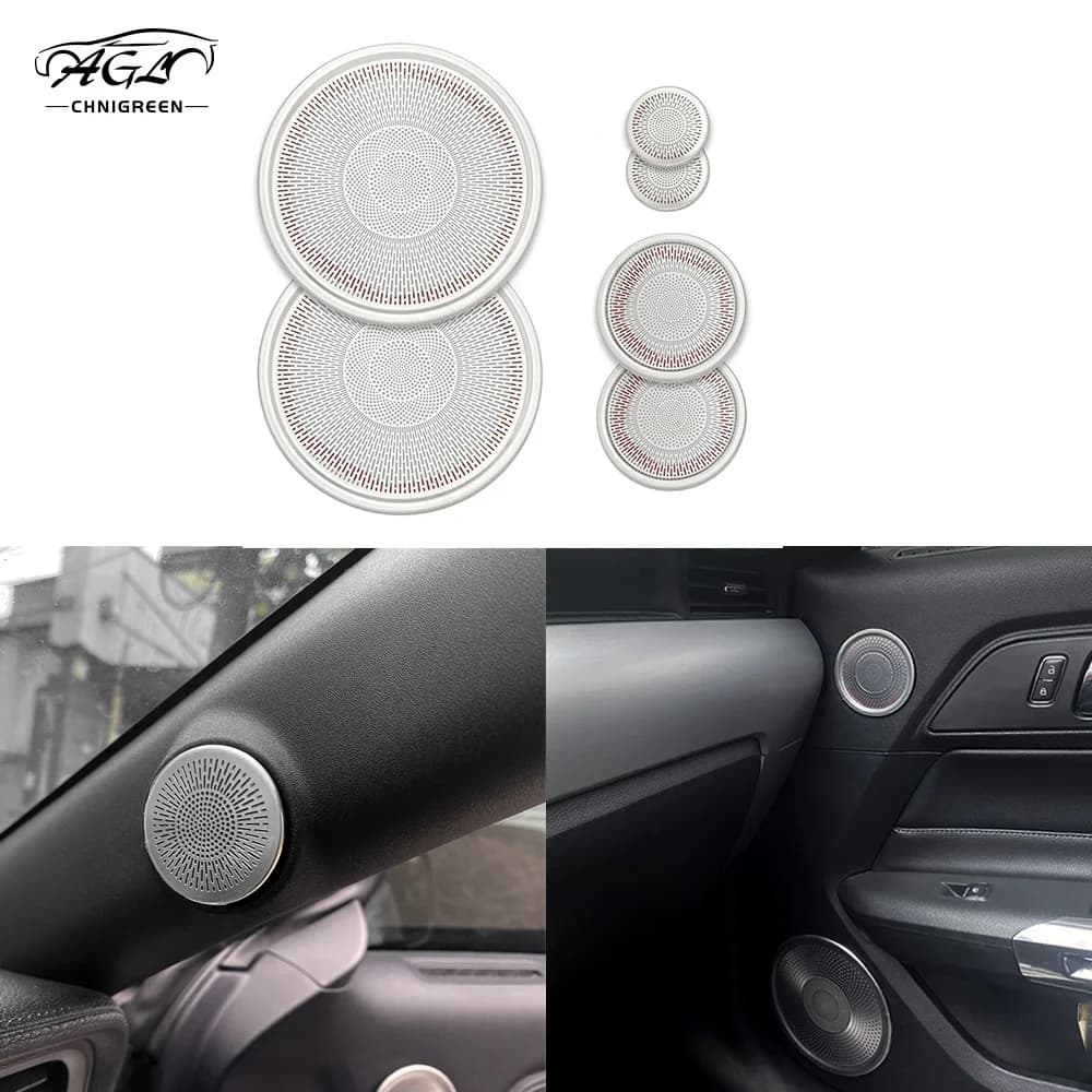 Pour Ford MUSTANG 2015-2020 6 pièces en acier inoxydable noir titane couleur voiture intérieur Surro