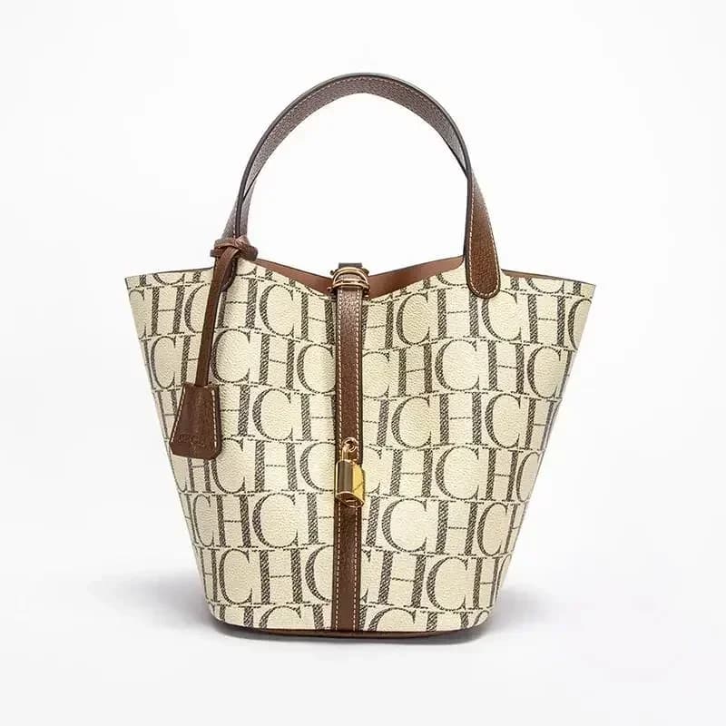 CH – sac à bandoulière de grande capacité pour femmes, marque de luxe, Texture Jacquard en PVC, four