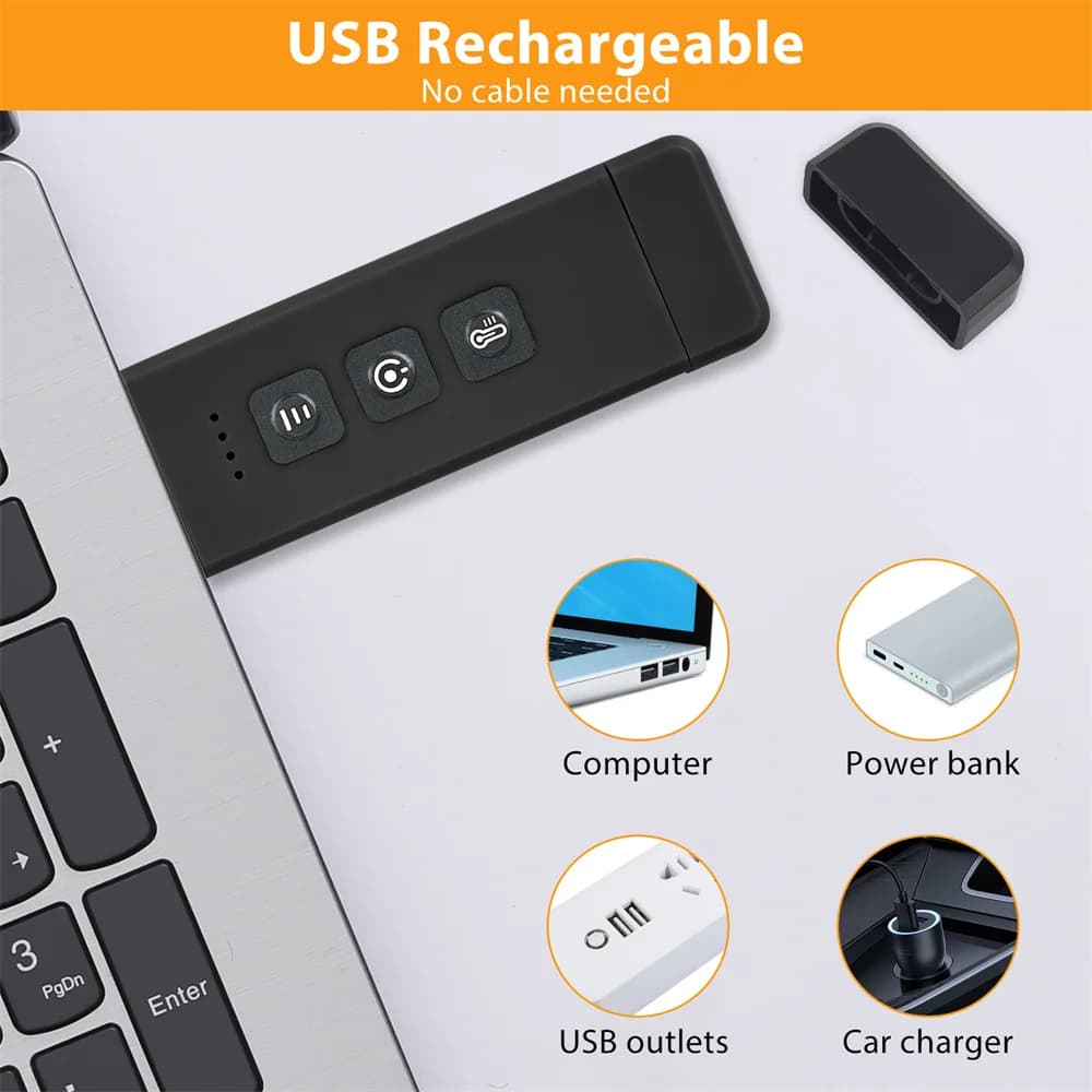 Lampe de lecture LED aste USB avec minuterie, marque-page à clipser, mini lampe de lecture, lampe de
