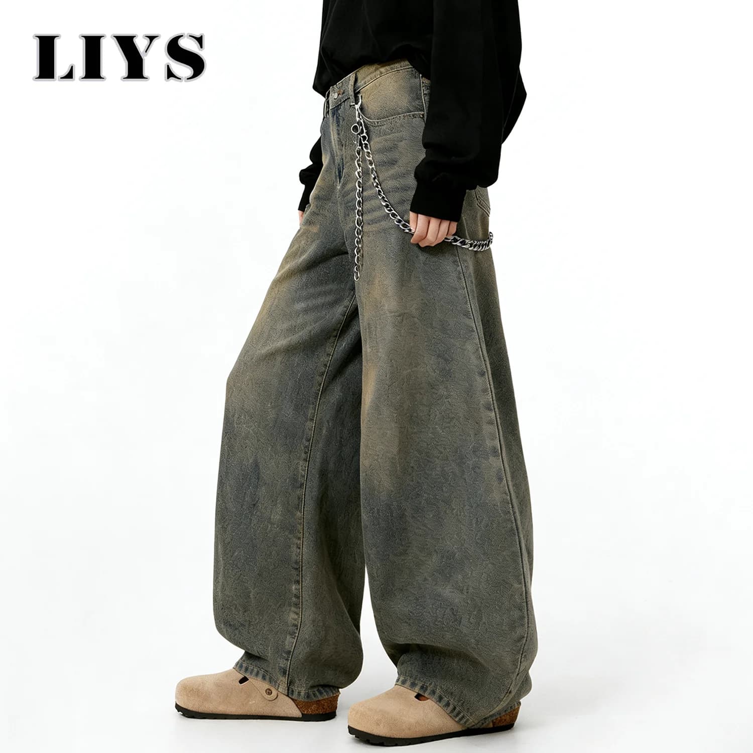 Jean Baggy rétro américain à jambes larges pour hommes, Streetwear coréen en détresse y2k, vêtements