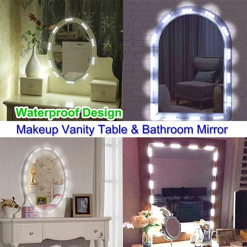 Miroir de maquillage ampoule LED lumières de vanité USB 5V salle de bain coiffeuse éclairage réglabl
