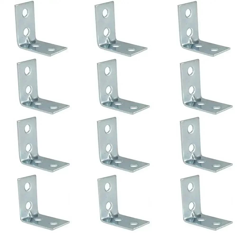 Supports d'angle en forme de L, 12 pièces, attelles d'angle en métal, support mural pour étagère à t