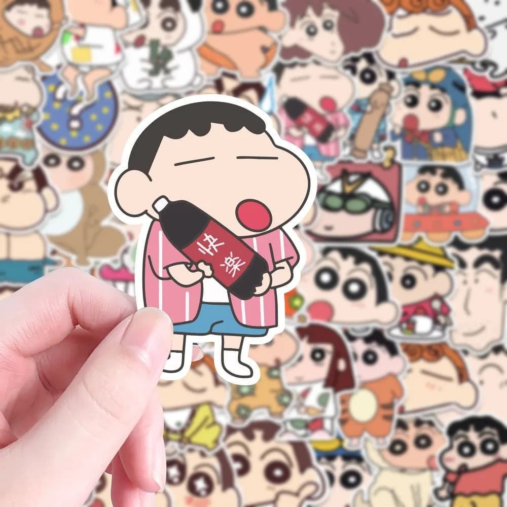 100 pièces dessin animé Crayon Shin Chan autocollants Kawaii décalcomanies enfants jouets pour voitu