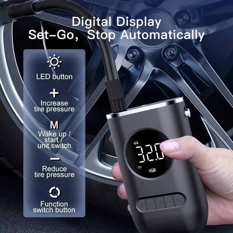 1 ensemble pompe à Air de voiture Portable Mini pompe à pneu électrique automotrice Portable sans fi