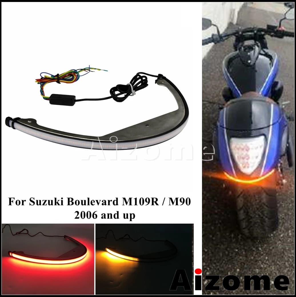 Feux arrière de moto avec séquentia ambre, clignotant fluide, éliminateur de frein LED, Suzuki Boule