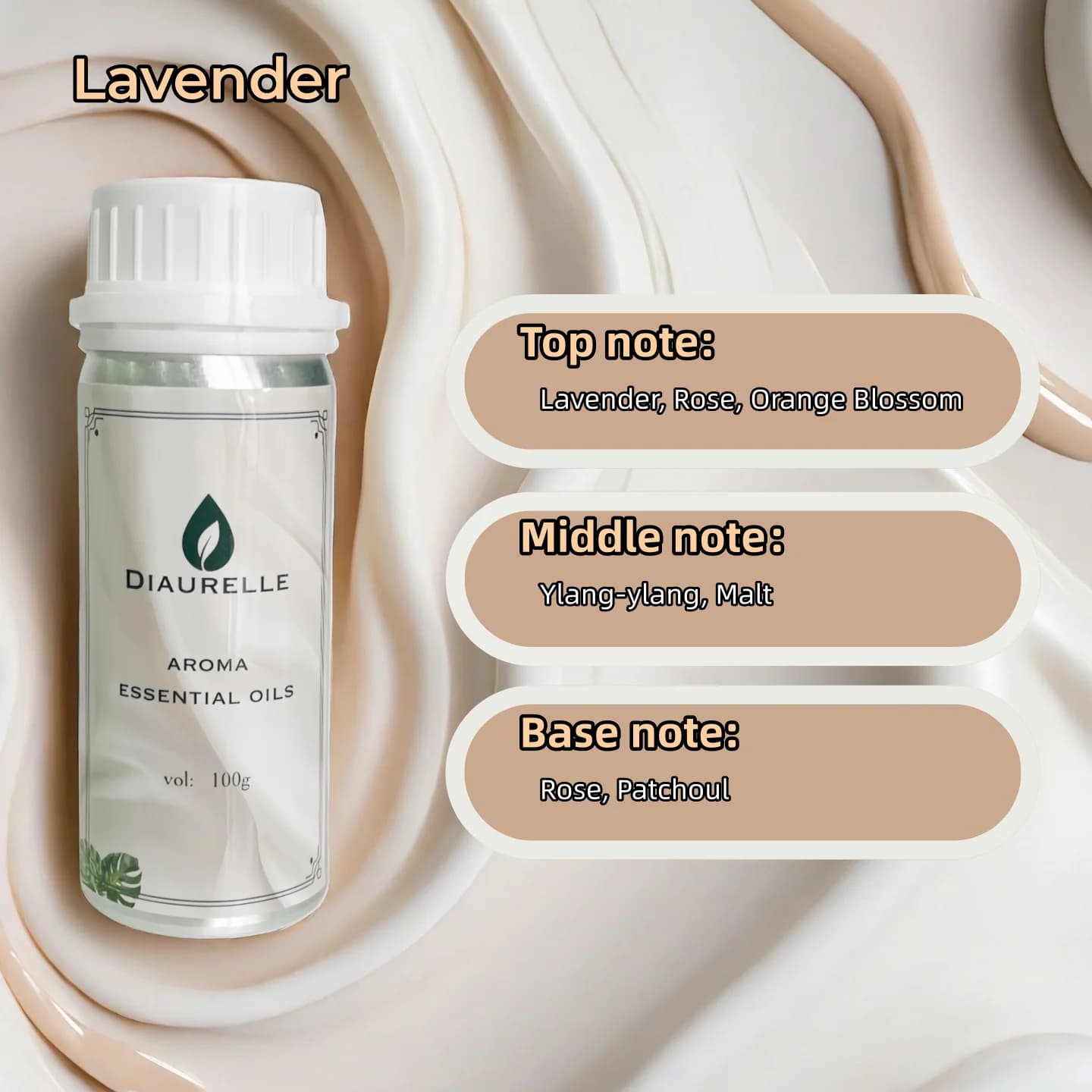 Diaurelle 100 ml d'huile de parfum longue durée pour diffuseur – Désodorisant pour maison et hôtel –