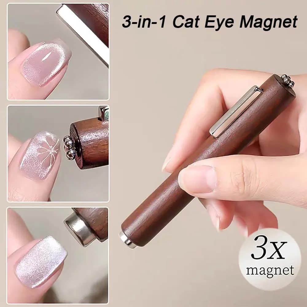 Bâton magnétique multifonctionnel 3 en 1 pour ongles, œil de chat, 130mm, vernis Gel Super puissant,
