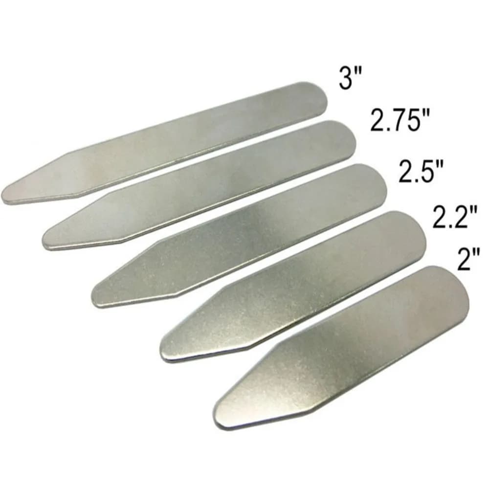40 pièces de supports de col en acier inoxydable pour chemises habillées pour hommes, 2,2" 2,5" 2,7"