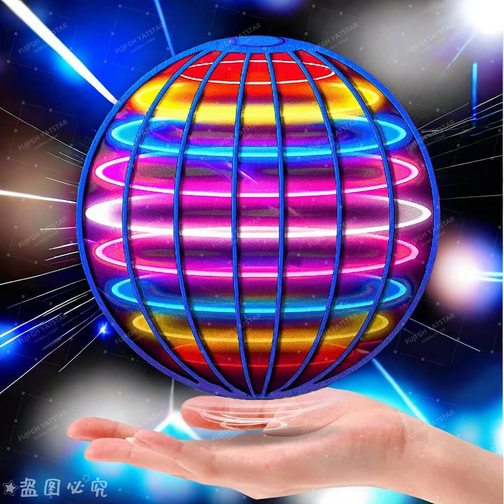 Flying Ball Globe cosmique LED couleur contrôlée à la main pour enfants 360 °   Boule de suspension 