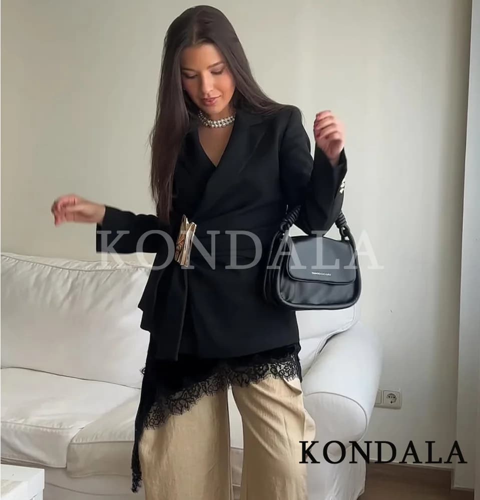 Blazer élégant KONDALA pour femme avec ceinture et boucle, nouvelle collection printemps 2026, blaze