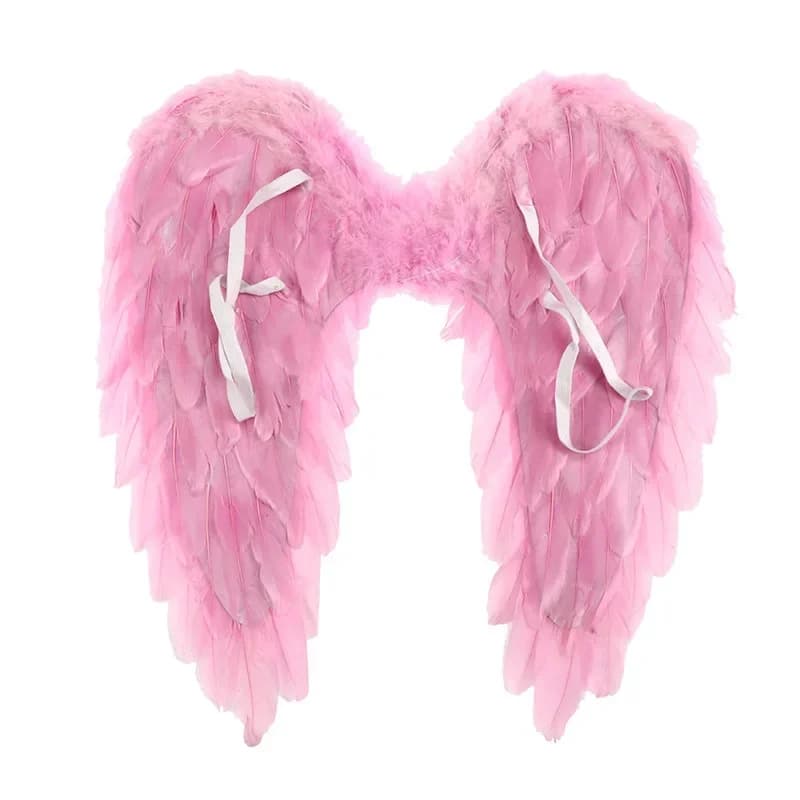 Ailes de plumes d'ange noires et blanches, accessoires de fête de vacances, aménagement de scène, dé