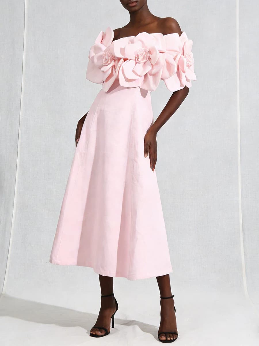 VGH – robe de dîner élégante et solide pour femmes, col en V, manches épaules dénudées, taille haute