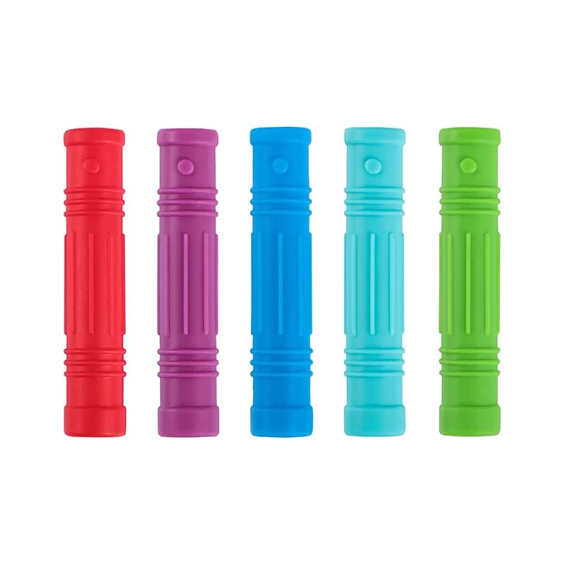 Anneau de dentition amusant en Silicone pour bébé, 5 pièces, capuchon de crayon, jouet sensoriel pou