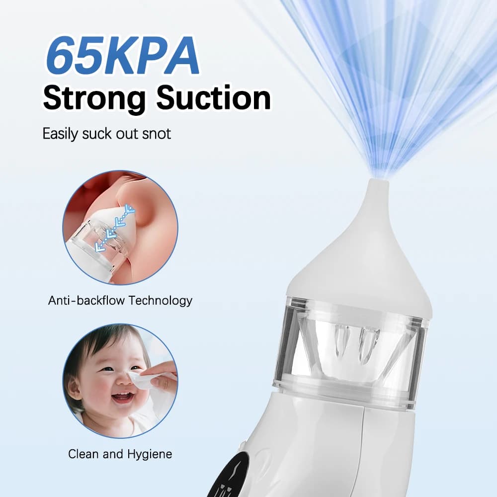 Aspirateur Nasal électrique pour bébé, à faible bruit, 9 niveaux d'aspiration, nettoyeur de nez Rech