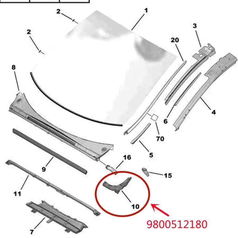 Convient pour Peugeot 3008 éponge mousses 9800512180   Éponge de collecteur de pluie en mousse pour 