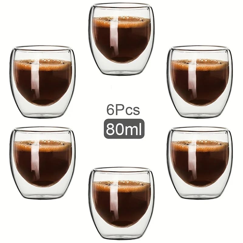 Tasse en verre à Double paroi, isolation thermique, transparente, faite à la main, pour boissons au 