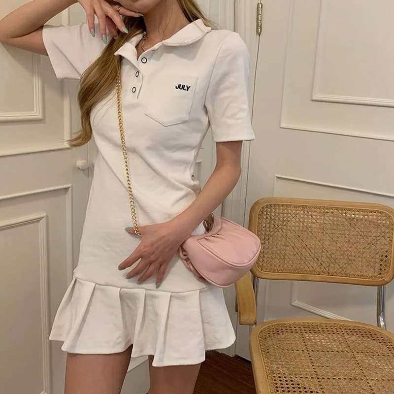 Robe à manches courtes pour femmes, vêtements de haute qualité, carillon confortable, décontracté, s