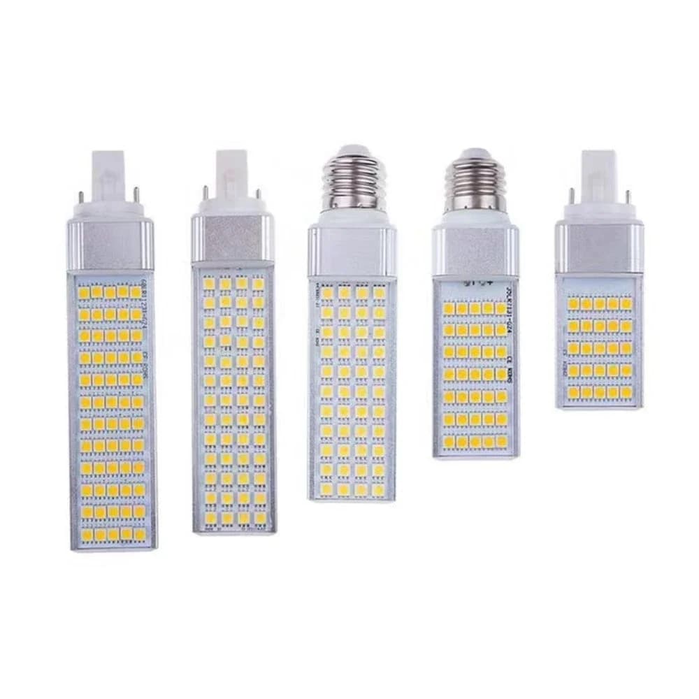 Ampoule LED épis de maïs G24 2 broches, E27, couvercle transparent horizontal rotatif, prise 85-265V