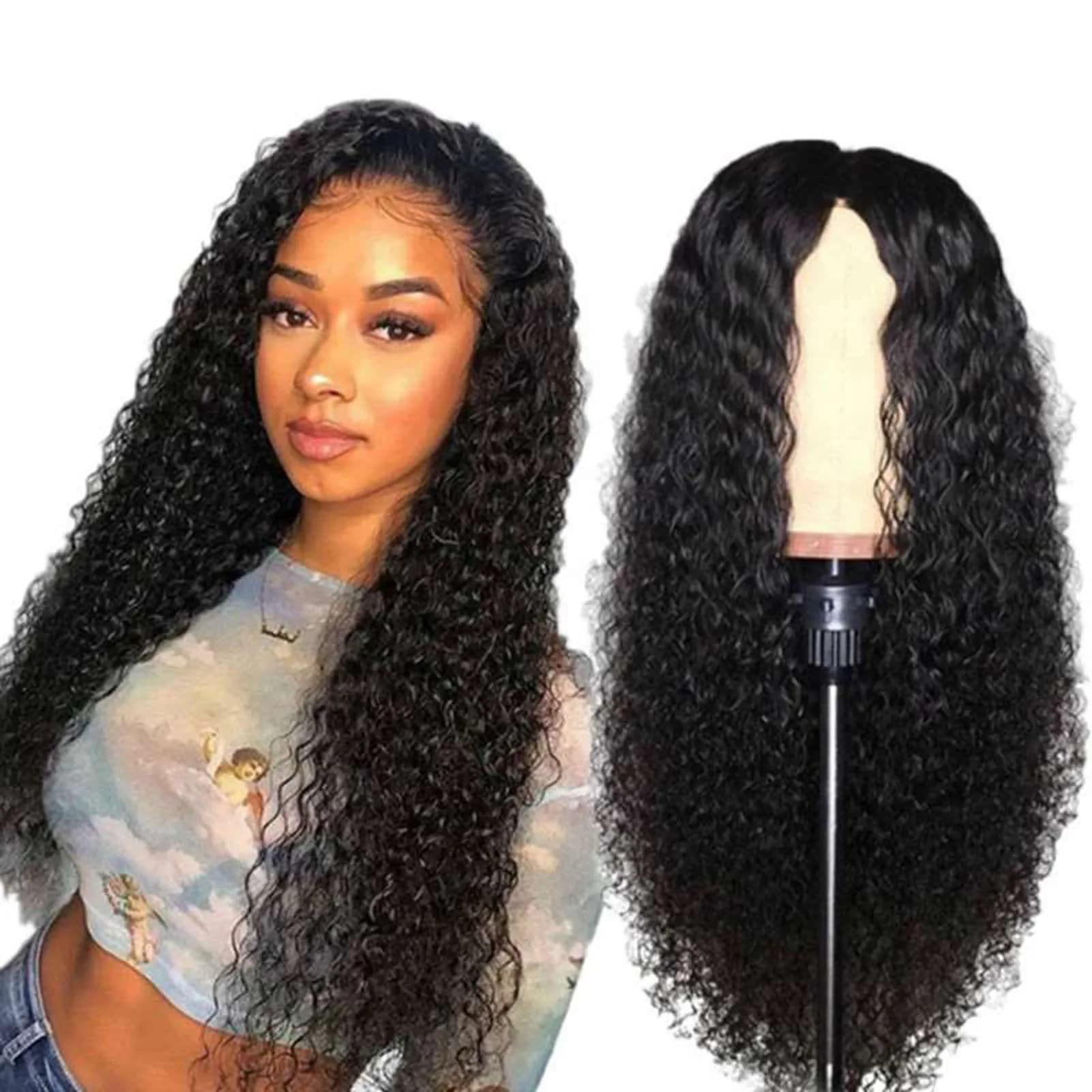 Perruques longues bouclées pour filles, fibre de degré de chaleur, costume de cosplay, perruques de 