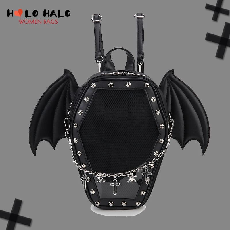 Ailes de chauve-souris Ita sac à dos émail broche affichage sac à bandoulière Goth broche collecteur