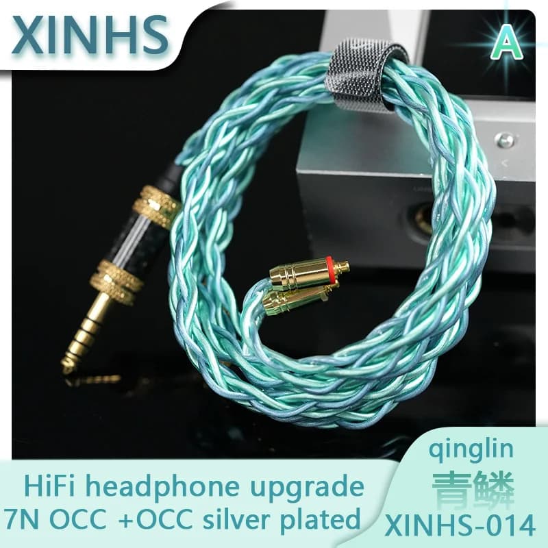 XINHS OCC-Câble de mise à niveau pour écouteurs, mélange avec monocristal, cuivre plaqué argent, 0.7