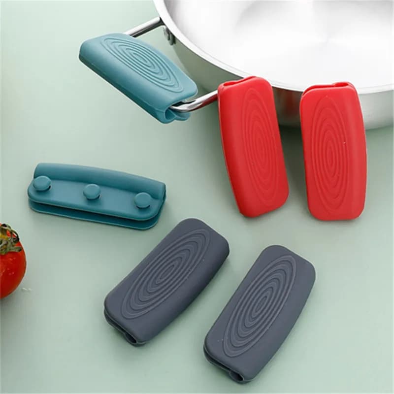 1 paire de poignées en Silicone, Anti-brûlure, antidérapant, couvercle de poignée de Pot en Silicone