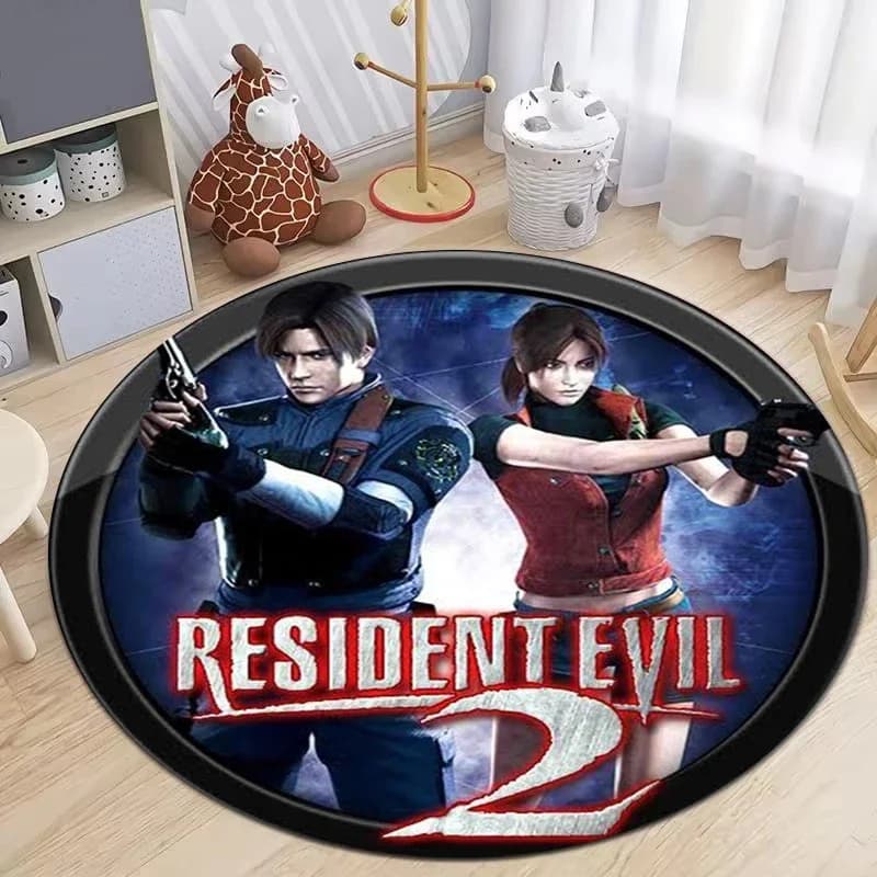 Tapis rond 3D r-résident mal jeux Gamer zone tapis pour salon chambre canapé paillasson Decora enfan