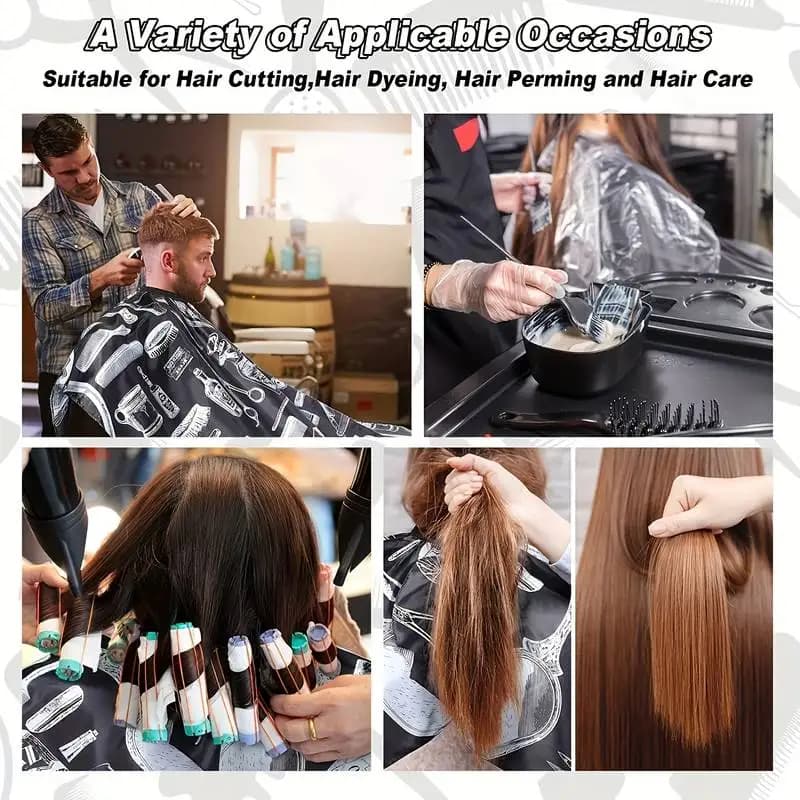 Tablier de coupe de cheveux professionnel, Cape de barbier pour Salon de coiffure, tissu imperméable