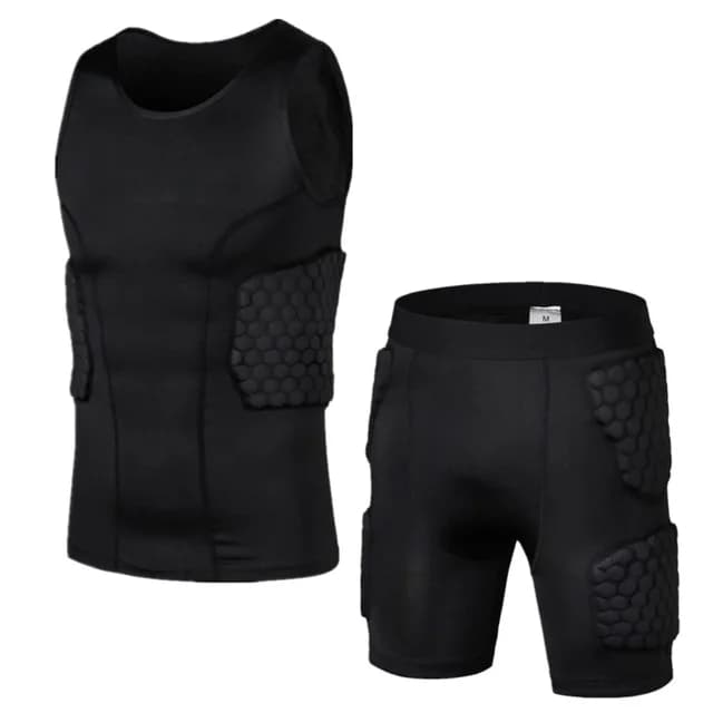 T-shirt et short de sport en accent d'abeille, équipement de protection anti-collision trempé, footb