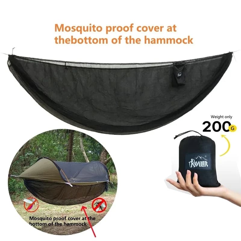 Hamac de voyage à ouverture rapide, housse anti-moustique inférieure, Camping en plein air, moustiqu