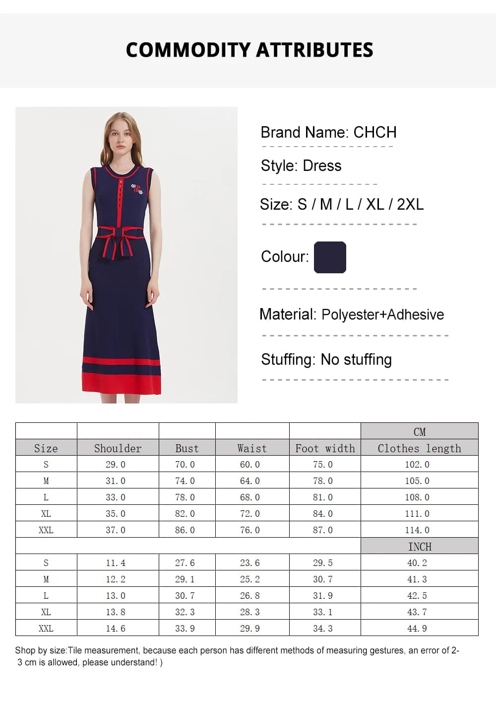 CHCH – robe longue tricotée sans manches pour femmes, tenue d'affaires Simple, bleu marine, nouvelle