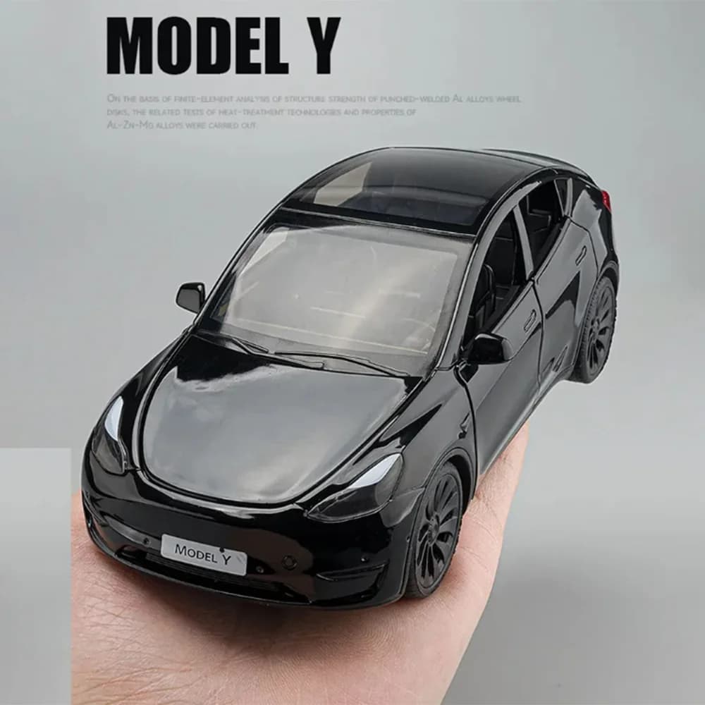 Modèle Y en alliage moulé sous pression, échelle 1/24, modèles de Simulation de voiture avec son et 