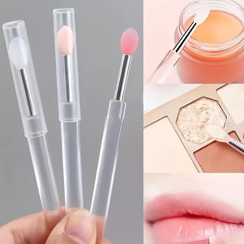 Brosse à lèvres Portable en Silicone avec couvercle, applicateur de baume à lèvres multifonctionnel 