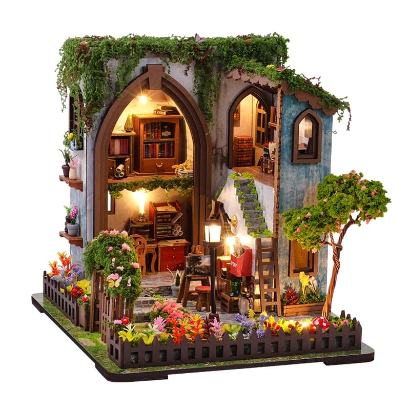 Kits de maisonnettes miniatures en bois DIY pour jardin, figurines, mini-casas, cadeaux d'anniversai