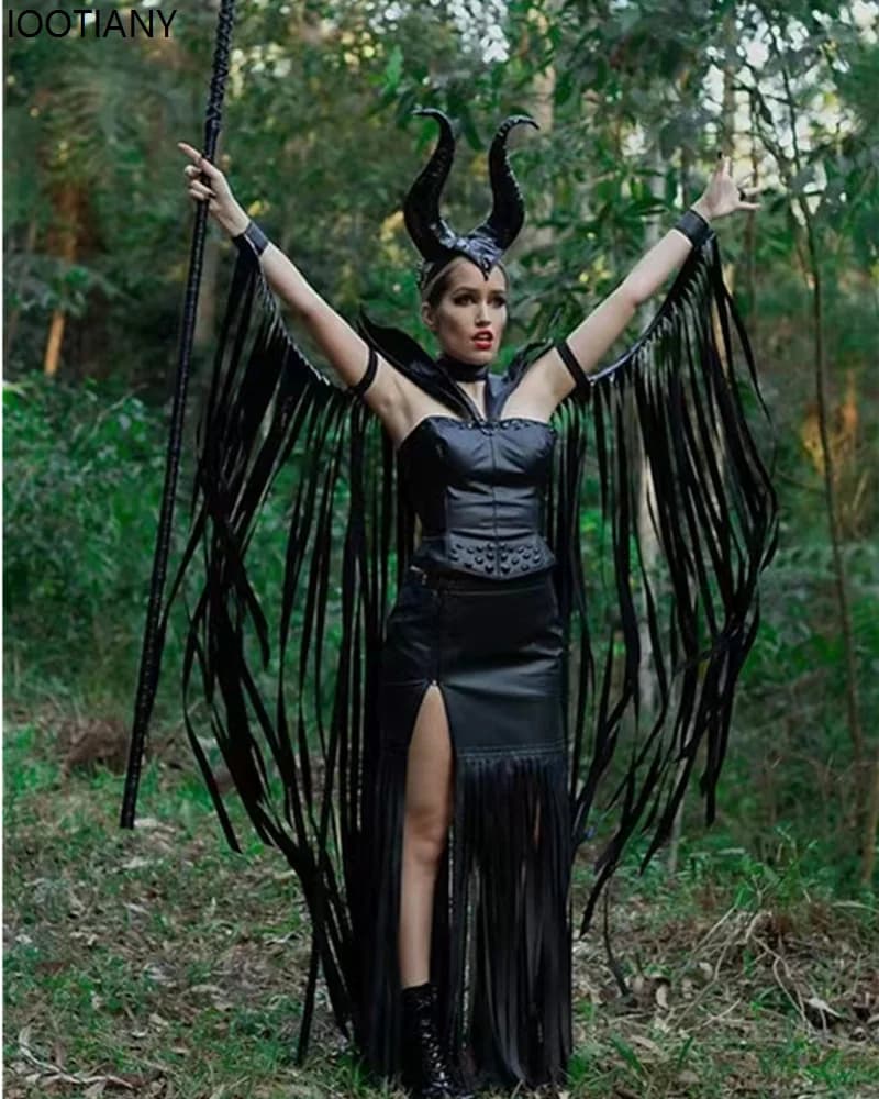 Femmes Sexy mal sorcière Cosplay Costumes Halloween fête horreur Vampire reine déguisement carnaval 