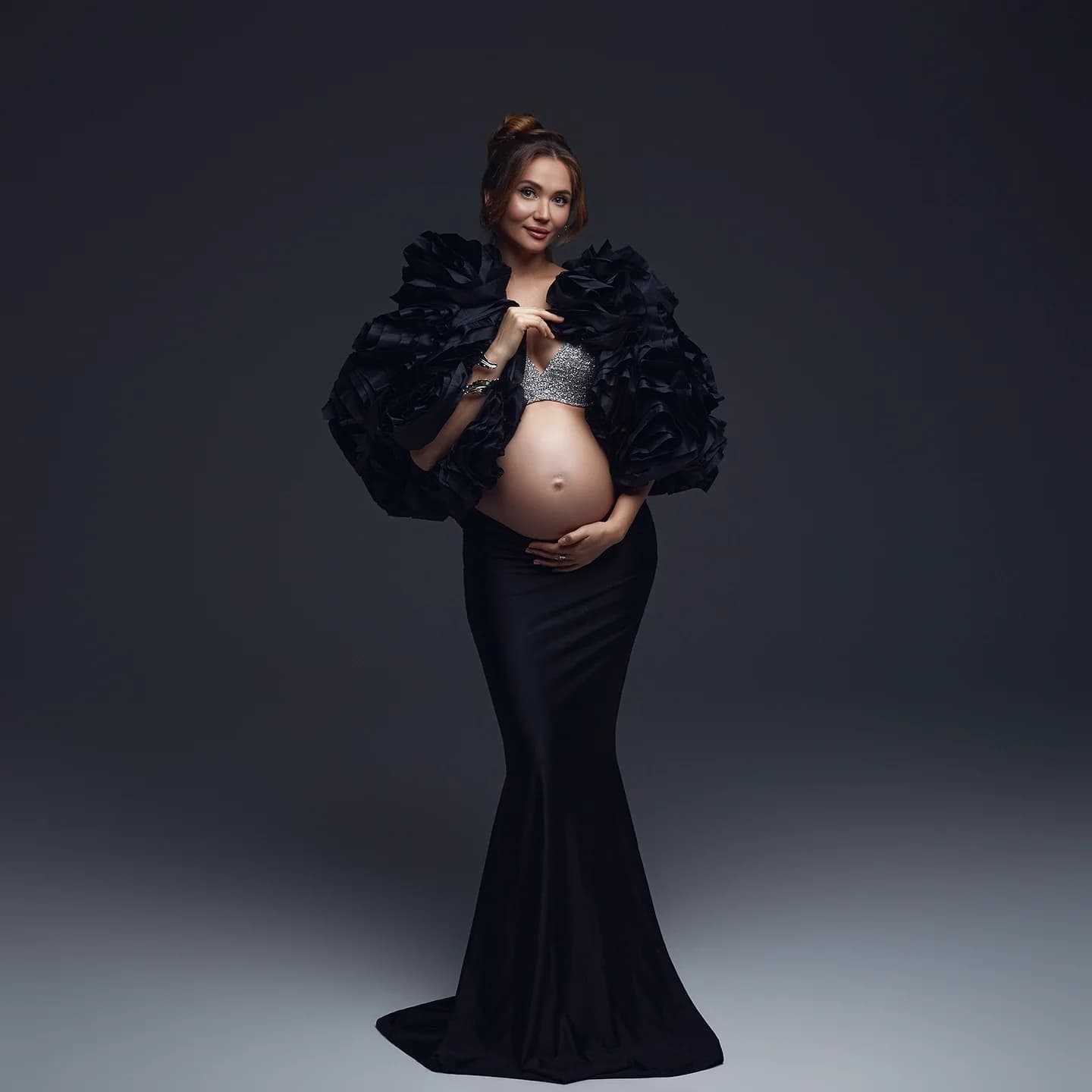 2025 Manteau court superposé à volants noirs de style coréen tendance – Vêtements d'extérieur sculpt