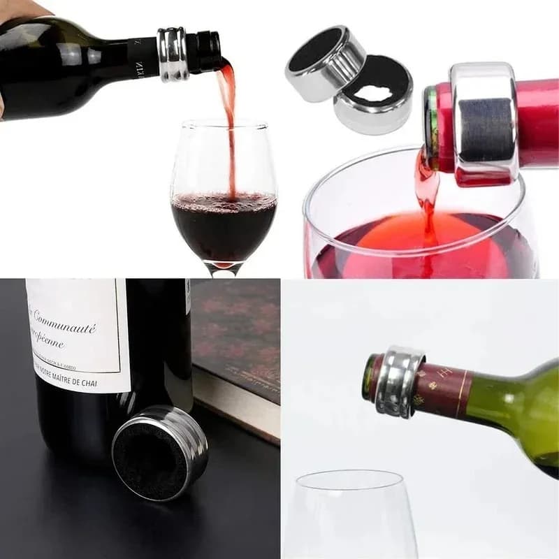Colliers de bouteille de vin en acier inoxydable, anneau d'égouttement doublé de velours, Anti-débor