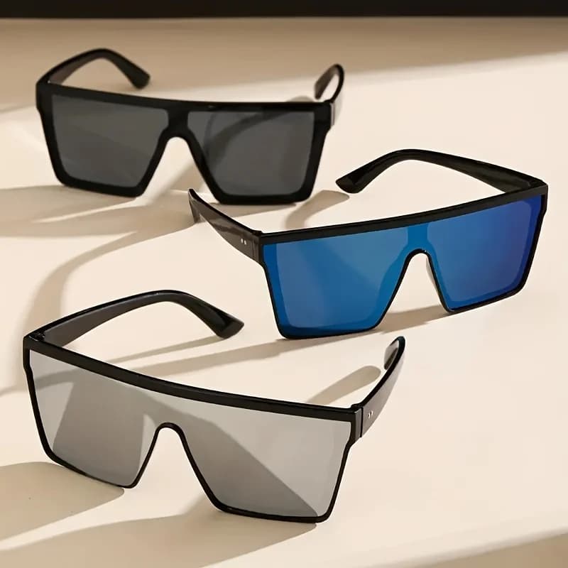 Lunettes de soleil une pièce à monture surdimensionnée pour hommes et femmes, accessoire d'intérieur