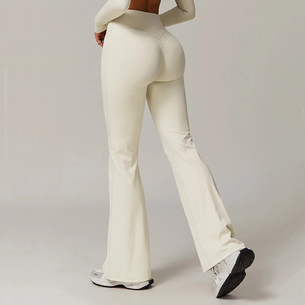 Leggings évasés taille haute pour femme, élastiques, effet push-up, pour fitness, yoga et entraîneme