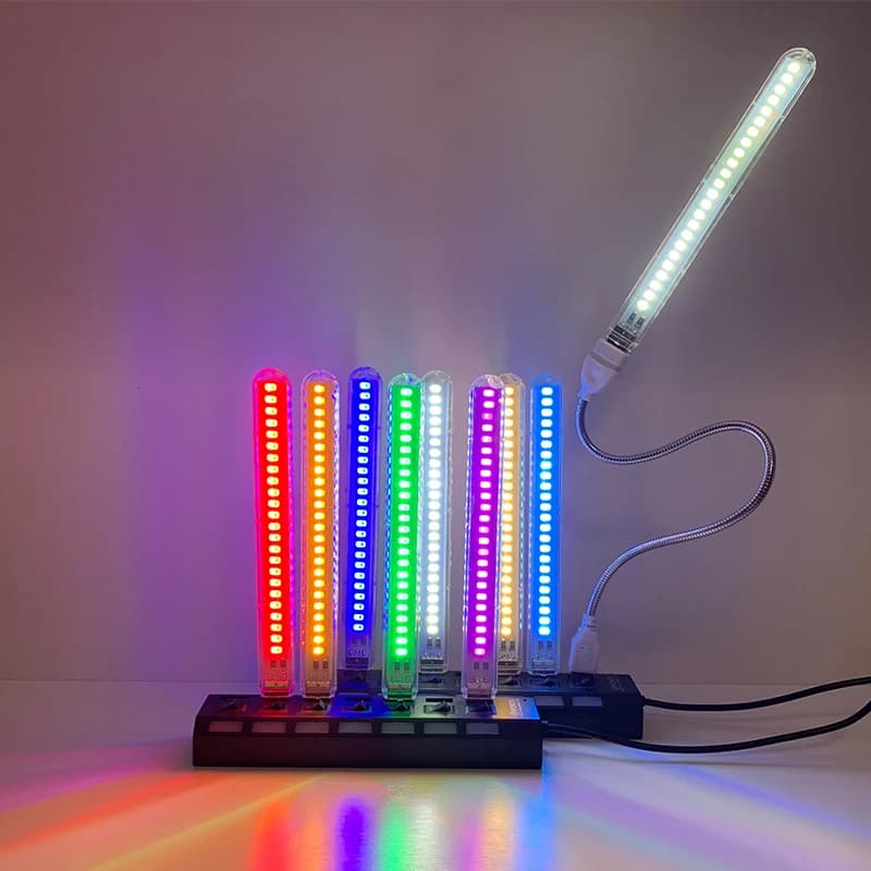 Lampe LED USB ZHMZH DC5V 24 LED, lumière d'ambiance rouge, jaune, blanc, bleu, vert, violet, rose, p